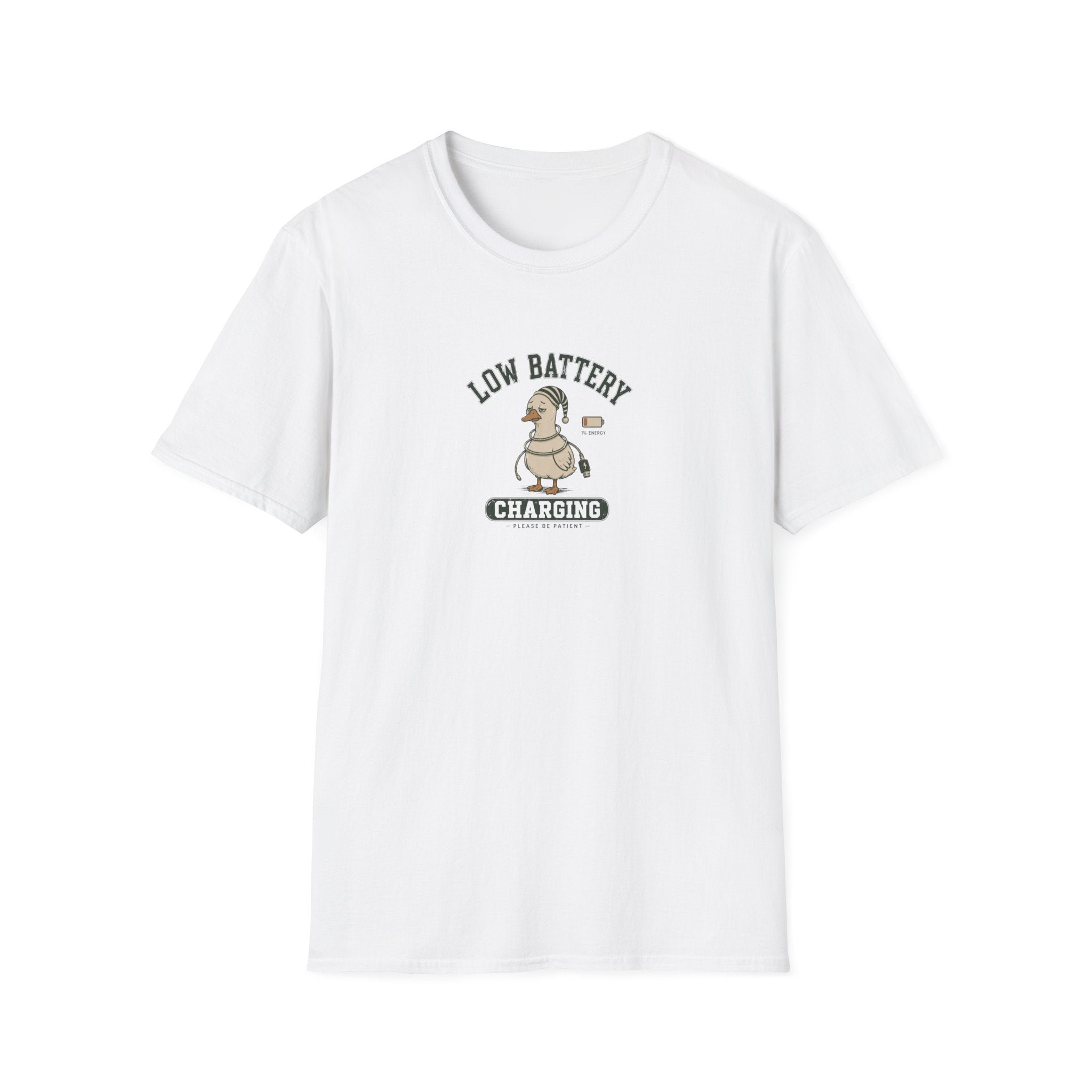 Low Battery Charging Duck T-shirt