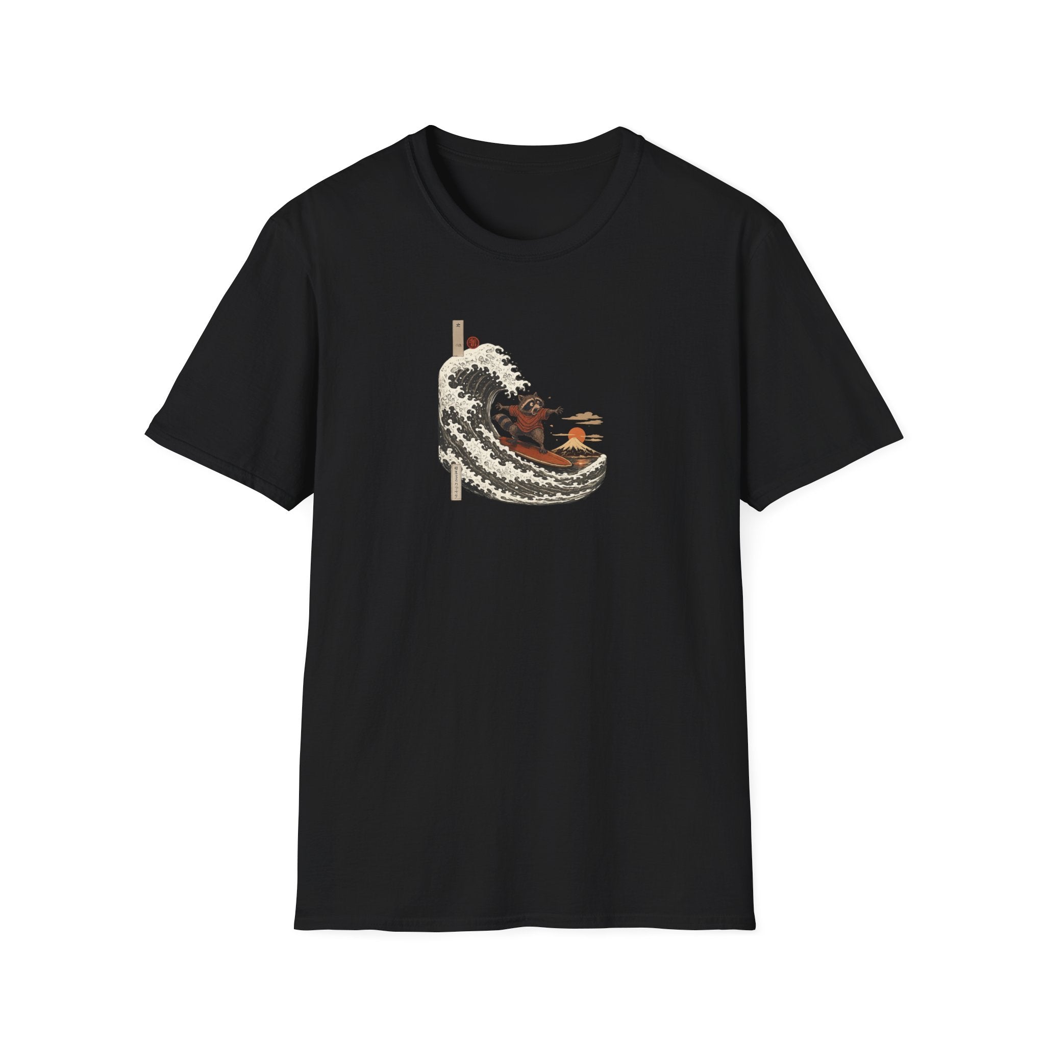 Barely Riding The Wave Raccoon T-shirt