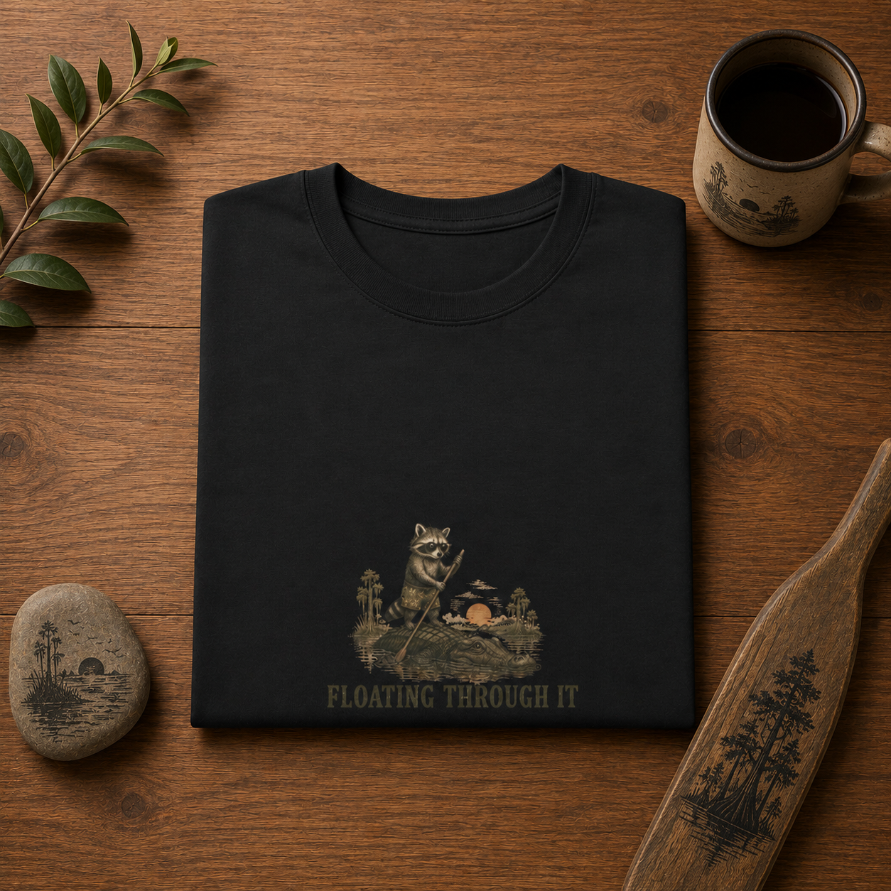 Floating Through Raccoon It T-shirt