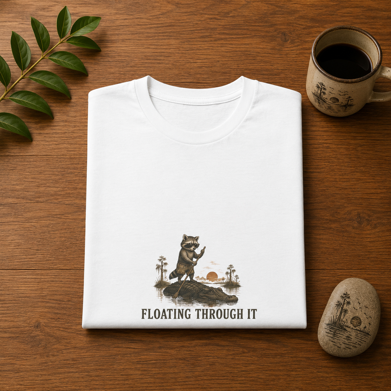 Floating Through Raccoon It T-shirt