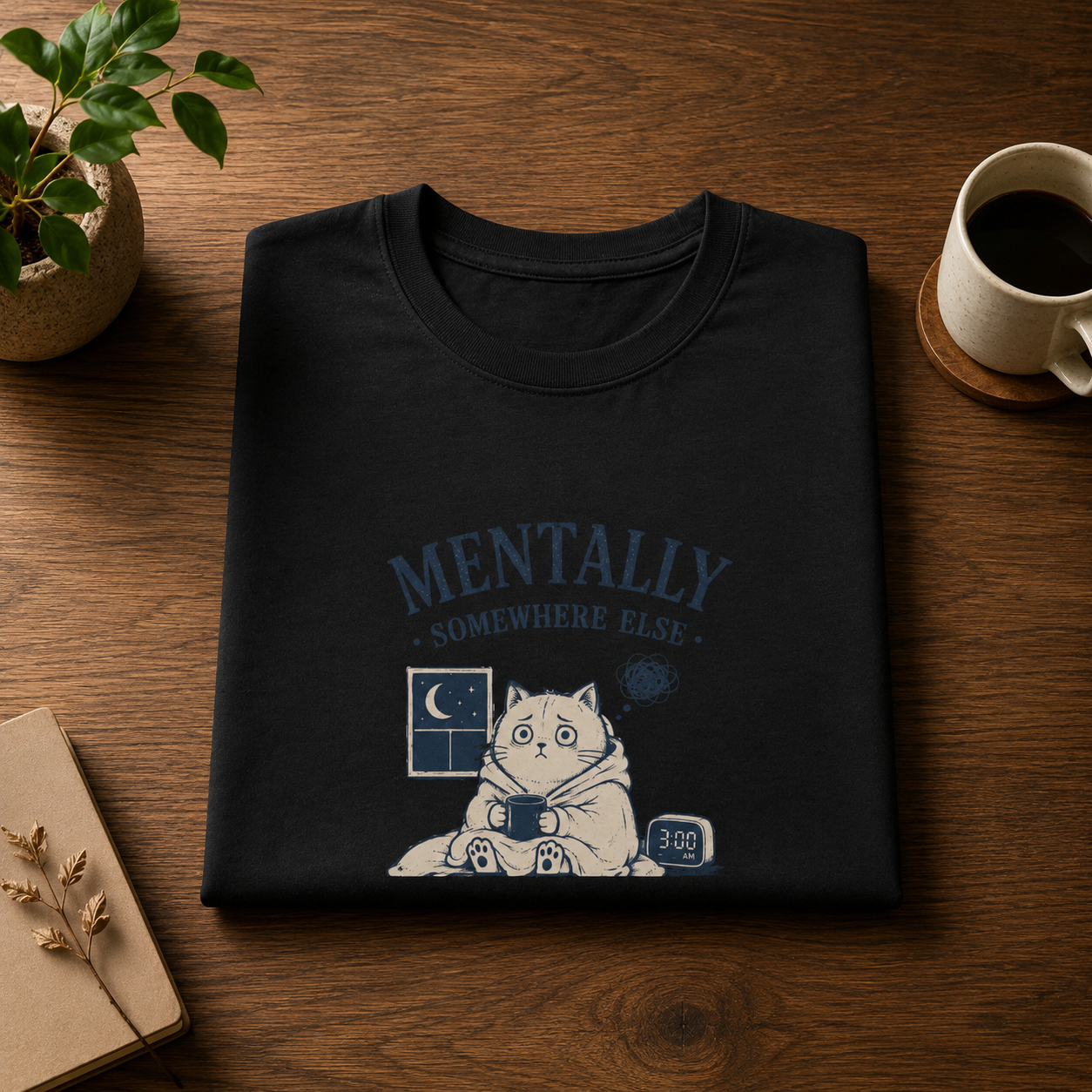 Mentally Somewhere Else Cat T-shirt