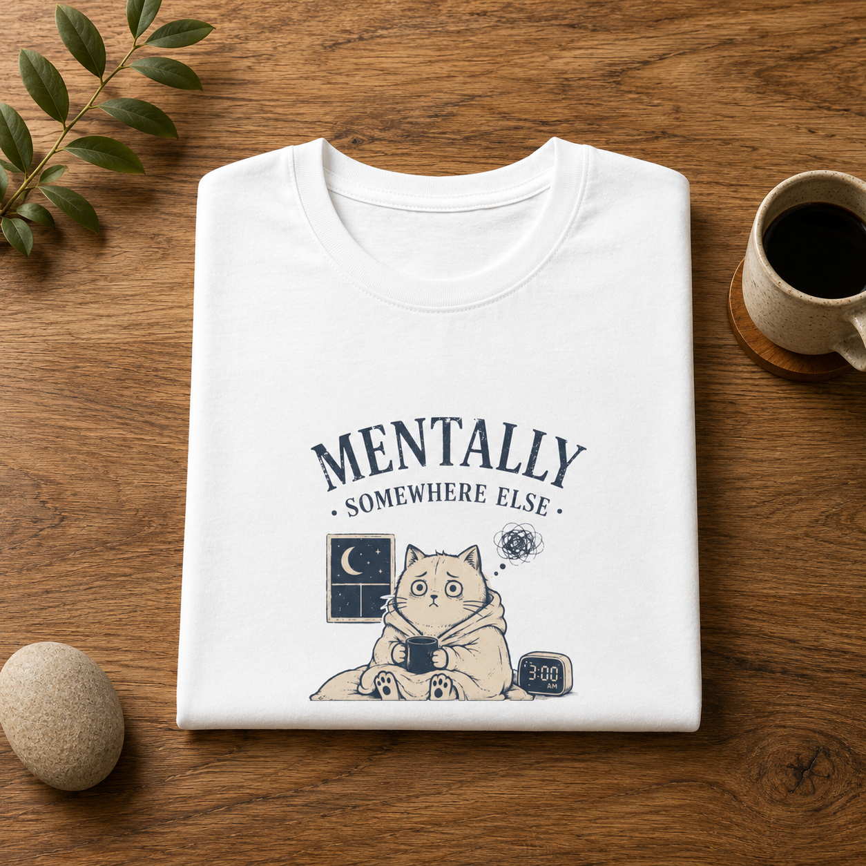 Mentally Somewhere Else Cat T-shirt