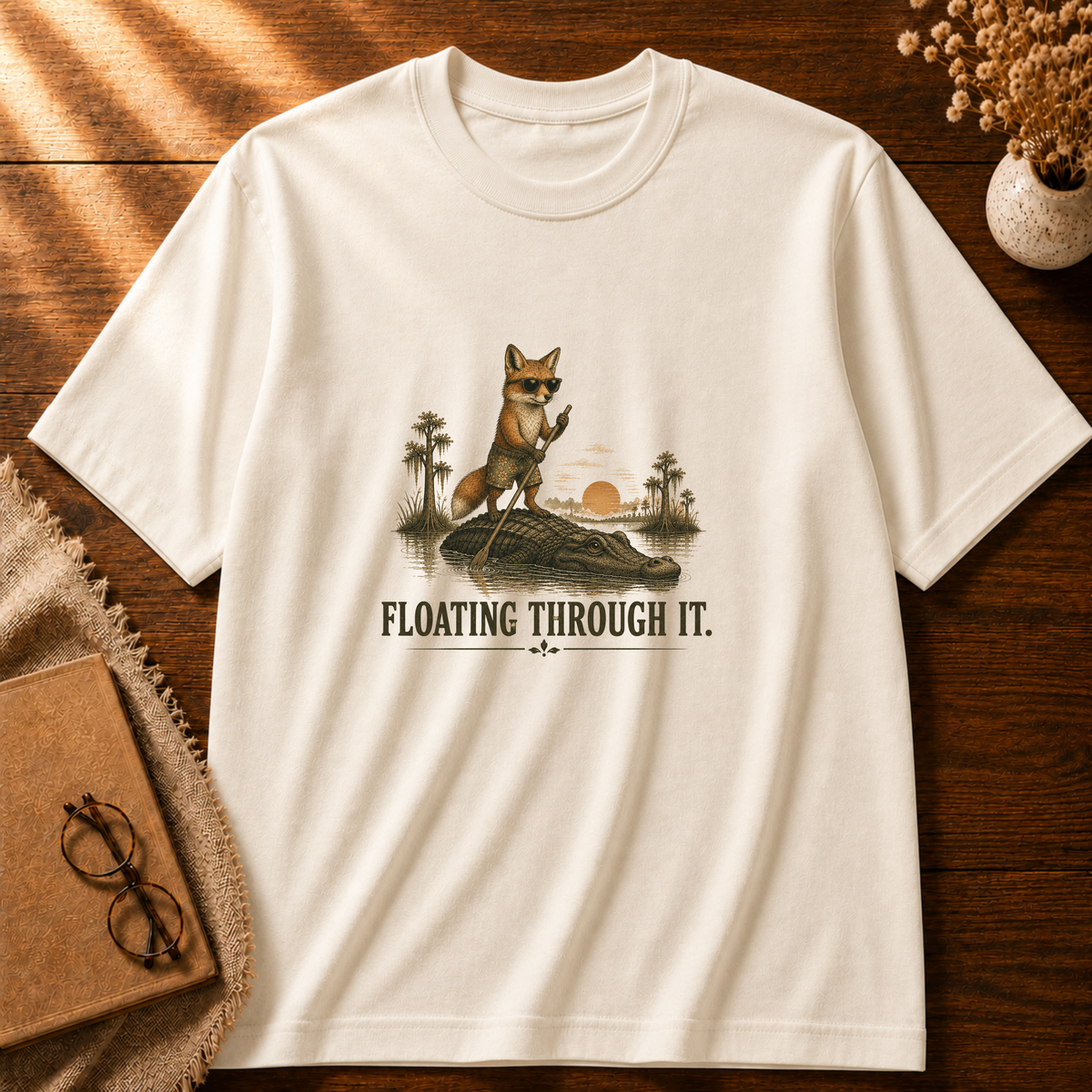 Floating Through It Fox T-shirt